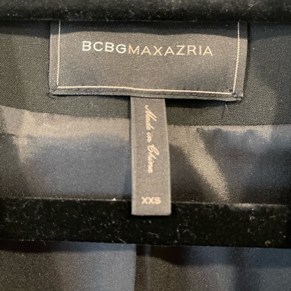 BCBGMaxAzria Black Blazer with Faux Leather Sleeves - Picture 2 of 3